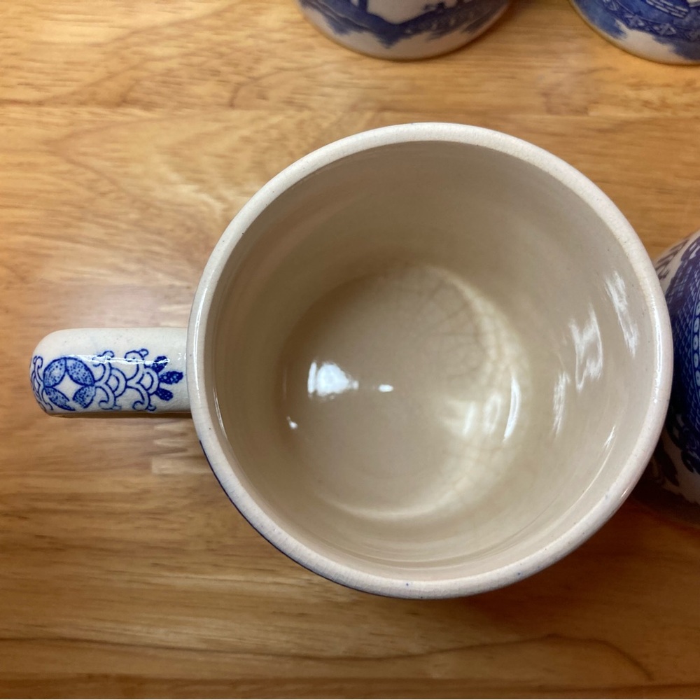 Lot of 4 Blue Willow Coffee Cups Mugs Japan Vintage - Picture 10 of 15